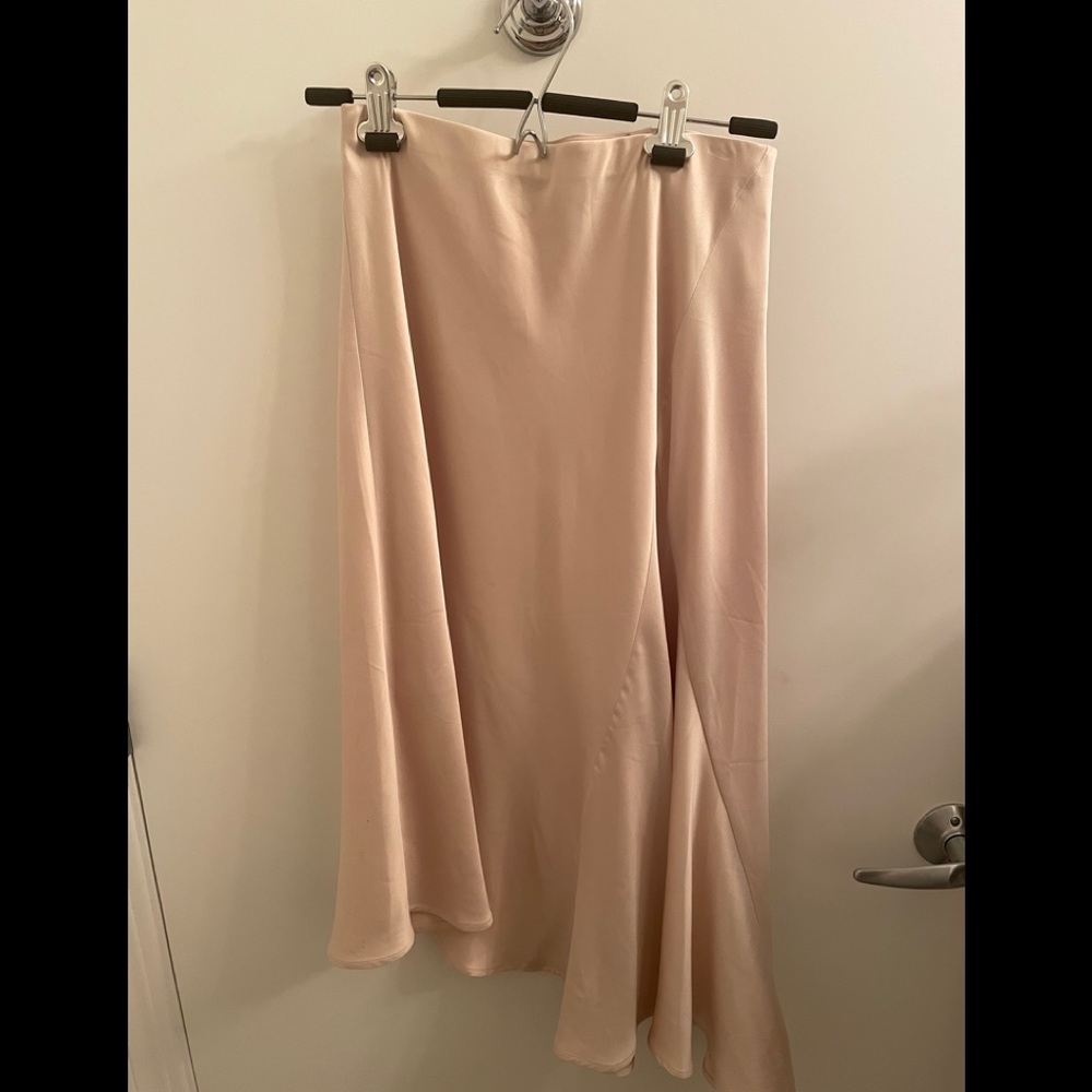 Pink satin skirt